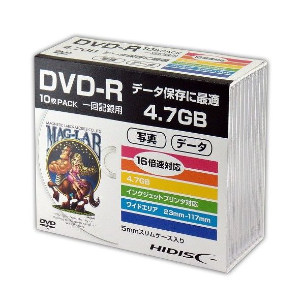 【個数:1個】HDDR47JNP10SCX5 直送 代引不可・他メーカー同梱不可 10P×5セット HIDISC DVD−R データ用5mmスリムケース