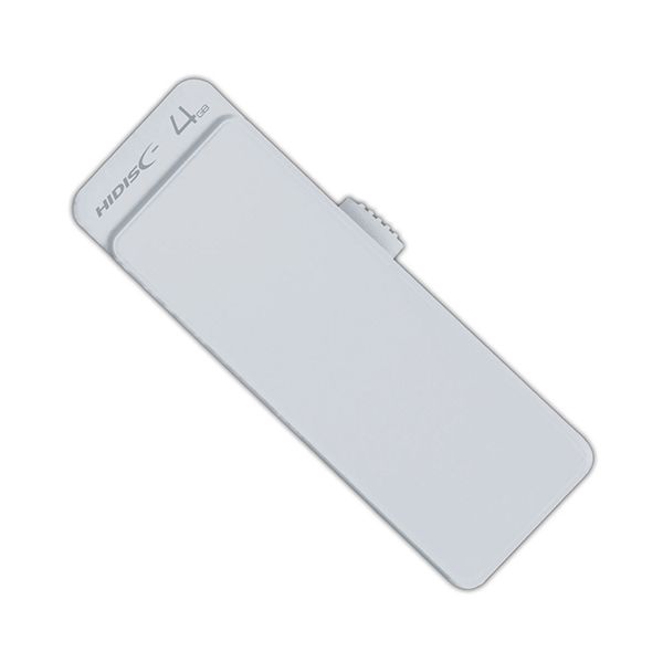 【個数：1個】HDUF127S4G2X10 直送 代引不可・他メーカー同梱不可 10個セット HIDISC USB 2．0 フラッシュドライブ 4GB 白 スライド式