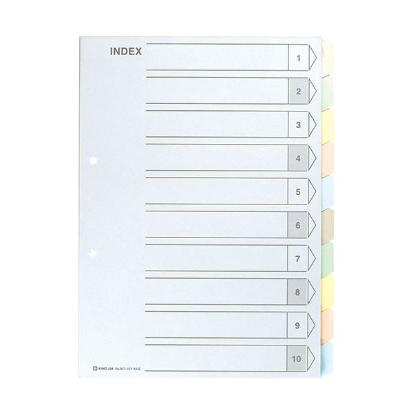 【11/25限定！抽選で最大100％ポイントバック】【個数：1個】KJ-907-10YX10 直送 代引不可・他メーカー同梱不可 10個セット KING JIM キングジム カラーインデックスA4S 10山タイプ KJ90710YX10