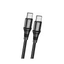 【個数:1個】X50-100TC10-BKX5 直送 代引不可・他メーカー同梱不可 5個セット 日本トラストテクノロジー hoco X50 100W PD対応ナイロンケーブル 1m X50100TC10BKX5(2)