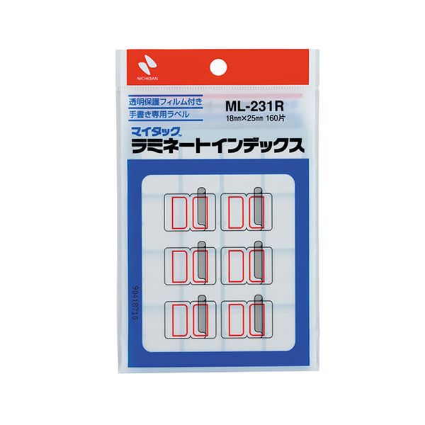 【個数：1個】NB-ML-231RX10 直送 代引不可・他メーカー同梱不可 10個セット ニチバン マイタックラミネートインデックス 小 赤枠 NBML231RX10