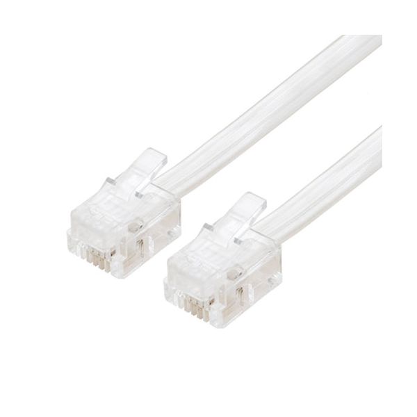 【個数：1個】DC-410/WH 直送 代引不可・他メーカー同梱不可 ミヨシ 電話機コード 6極4芯 10m 白 DC410/WH