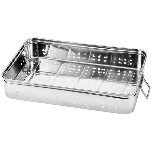 赤川器物製作所 22607-1 ステン手付穴明バット中80 226071