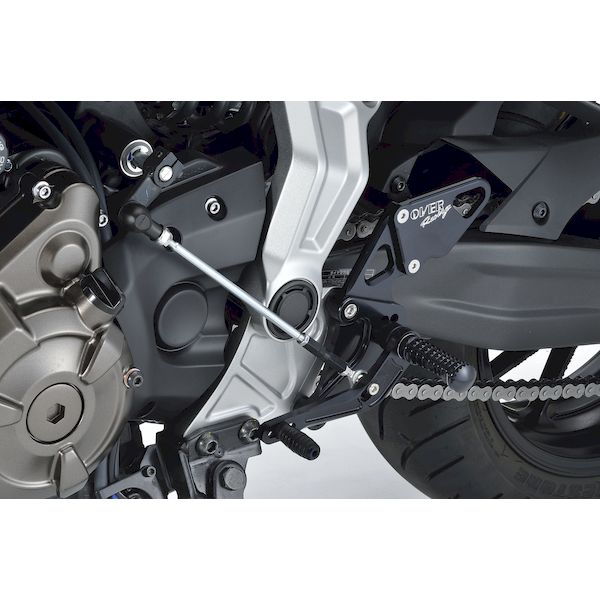 【12/5限定！抽選で最大100％ポイントバック】OVER Racing 51-50-01B バックステップ 4ポジション ブラック MT−07 515001B