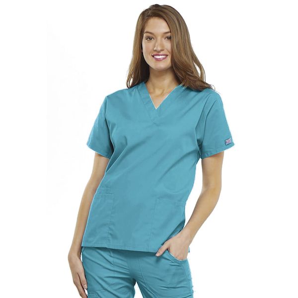 【個数：1個】0724841182847 直送 代引不可・他メーカー同梱不可 チェロキー 女性用無地スクラブ L 4700TRQW ターコイズ