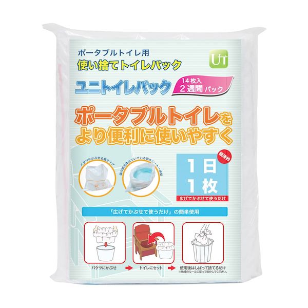 【個数：8個】4562192570731 【8個入】 直送 代引不可・他メーカー同梱不可 ユニトレンド ユニトイレパック 大容量吸水タイプ UK002 2シュウカン 14入