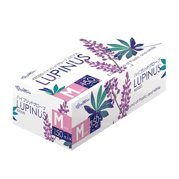 【個数：12個】4906554161623 【12個入】 直送 代引不可・他メーカー同梱不可 川西工業 ハイブリッドグローブ ルピナス L 2020 パープル 150入