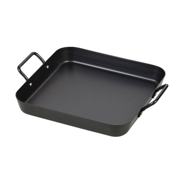 【個数：1個】HB-4514 直送 代引不可・他メーカー同梱不可 パール金属 IHでもガスでも使える鉄製角型プレート25×25cm HB4514