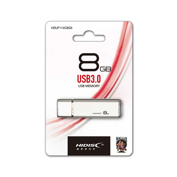 【個数：1個】HDUF114C8G3 直送 代引不可・他メーカー同梱不可 HIDISC USB 3．0 フラッシュドライブ 8GB シルバー キャップ式