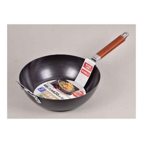 パール金属 H-8154 ブラゾン 200V対応鉄製厚板深型いため鍋30cm 取っ手付 H8154【キャンセル不可】 IH対応 鉄フライパン 炒め鍋 日本製 板厚 ブラゾン鉄製厚板深型いため鍋
