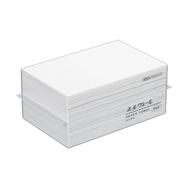 エリエール 21001070 エルヴェール ペーパータオル クリア シングル 手のひらサイズ