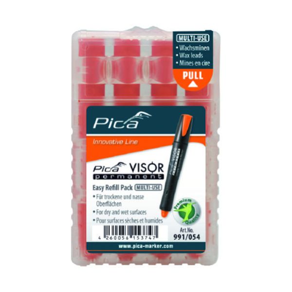 ピカマーカー 991054 パーマネントマルチマーカー”VISOR”用替え オレンジ 4本入り