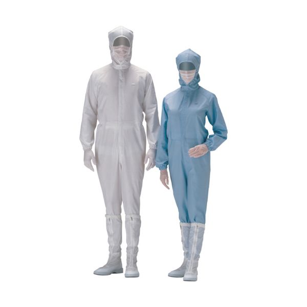 ミドリ安全 C1550W-LL クリーンウェア フード一体型超静電クリーンスーツ C1550W ホワイト LL C1550WLL
