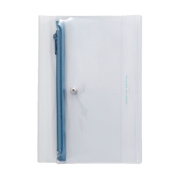 ダイゴー N1941 isshoni．ペンケース付ノートカバーPVC A5 Rクリアブルー