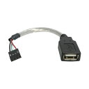 スターテック USBMBADAPT USBケーブル/マザーボード用/4ピン IDC −A/15cm/メス・メス