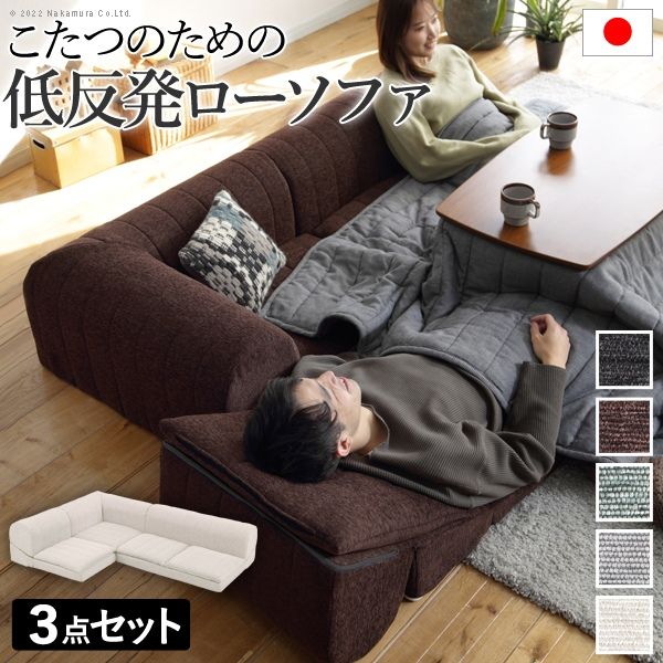 【12/5限定！抽選で最大100％ポイントバック】【個数：1個】71500058VABK 直送 代引不可・他メーカー同梱不可 フリースタイルローソファ〔ルシオ〕3点セット ブラック