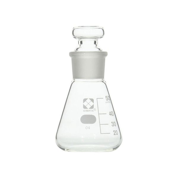 6-016-14 共栓三角フラスコ 目安目盛付き 50mL 601614