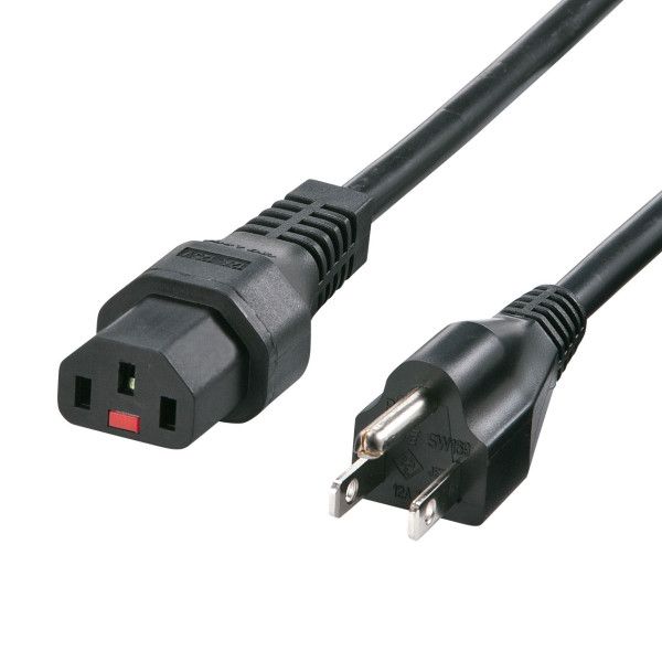 サンワサプライ APW12-515C13LK02 抜け防止ロック電源コード 2m APW12515C13LK02