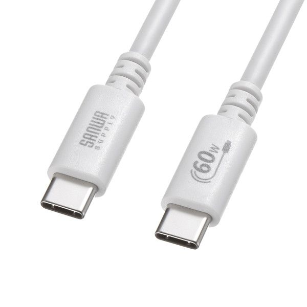 掠ץ饤 KU-CCP6030W USB 20 Type−C֥ PD60W3mۥ磻 KUCCP6030W