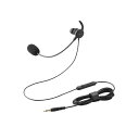 ELECOM エレコム HS-EP21MTBK ヘッドセット 片耳 有線 3.5mm 接続 カナル型 マイク付き 高音質 音量調整 ミュート機能 ブラック HSEP21MTBK