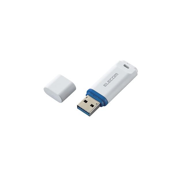 【個数：1個】MF-DRU3064GWHR 直送 代引不可・他メーカー同梱不可 エレコム USBメモリー USB3．2 Gen1 対応 キャップ式 データ復旧サービス付 64GB ホワイト MFDRU3064GWHR