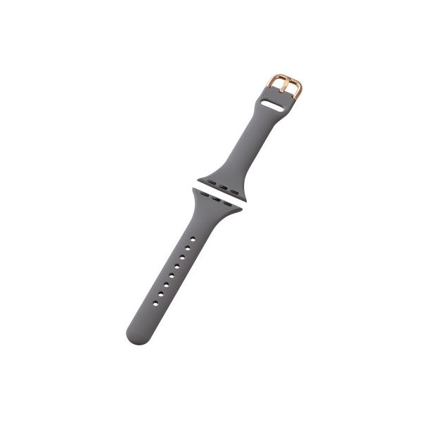 【個数:1個】AW-41BDSCJGY 直送 代引不可・他メーカー同梱不可 エレコム Apple Watch用 シリコンバンド スリムタイプ 41/40/38mm &me チャコールグレー AW41BDSCJGY