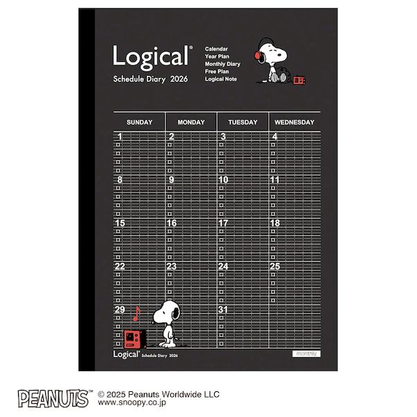 翌日出荷 ナカバヤシ NS-A502-26PA1 ロジカルダイアリー2026月間ノートタイプP／A5ピーナツ1 NSA50226PA1