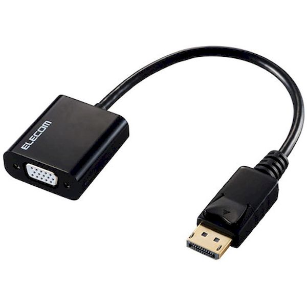 【個数：1個】AD-DPVGABK2 直送 代引不可・他メーカー同梱不可 エレコム 変換アダプタ DisplayPort−VGA ブラック ADDPVGABK2