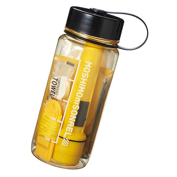 【個数：1個】SP-36102 直送 代引不可・他メーカー同梱不可 モシモニソナエル 防災備蓄ボトル7点セット ボトル・圧縮タオル・アルミシート・LEDライト・ポンチョ・ホイッスル・防災ブック SP36102