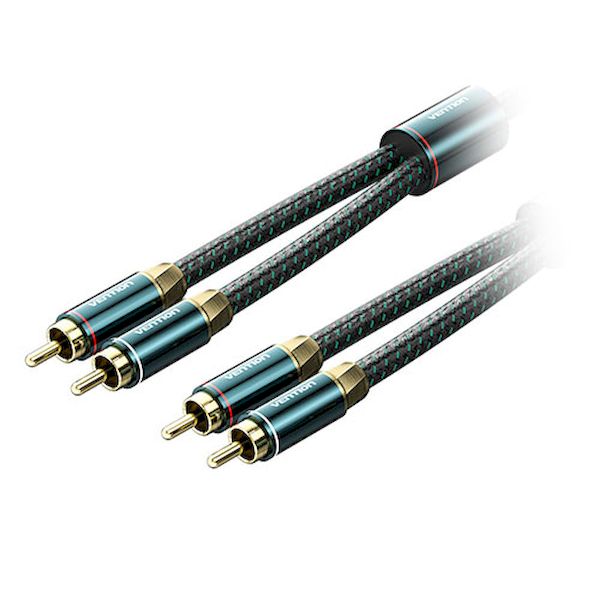 【個数：1個】BC-0804 直送 代引不可・他メーカー同梱不可 VENTION 2RCA Male to 2RCA Male オーディオケーブル Green 2m グリーン BC0804