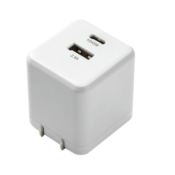 【個数：1個】BS-JAC2048 直送 代引不可・他メーカー同梱不可 bitstrong GaN マルチタイプ 2ポート USB充電アダプター ホワイト BSJAC2048