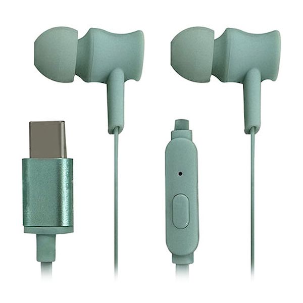 【個数：1個】IMEWP01MGR 直送 代引不可・他メーカー同梱不可 インプリンク Type-C 有線イヤホン ポーチ付 ミントグリーン
