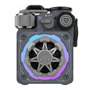 【個数:1個】MW-PVXLI-GY 直送 代引不可・他メーカー同梱不可 Muzen Cyber Cube Premium Bluetoothスピーカー 宇宙船をイメージしたサイバーパンクな近未来デザイン グレー MWPVXLIGY