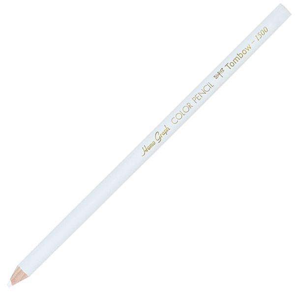 【個数：1個】TOMBOW-1500-01X5 直送 代引不可・他メーカー同梱不可 1ダース 12本 ×5セット トンボ鉛筆 色鉛筆 1500単色 しろ TOMBOW150001X5 edenki-22609604 測定器・工具のイーデンキ パッケージ画像