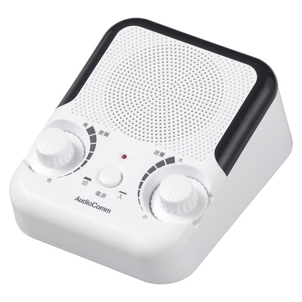 オーム電機 ASP-010S-W お手元スピーカー 単3形×3本使用／55時間連続使用／φ3．5mmステレオミニプラグ 5mコード／ホワイト ASP010SW
