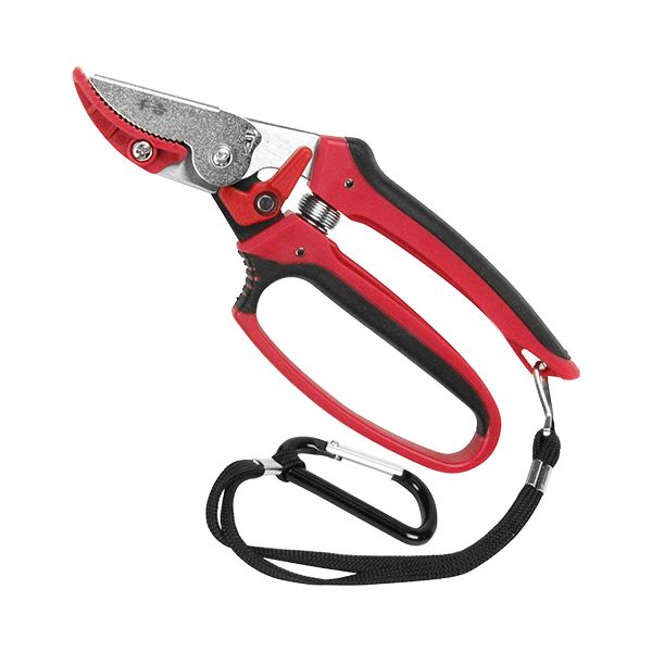 4977292670241 キャッチ付剪定鋏 千吉 藤原産業 キャッチ付セン定ハサミ 切った枝を落とさないキャッチ機能付 SENKICHI カラビナ付 剪定バサ...