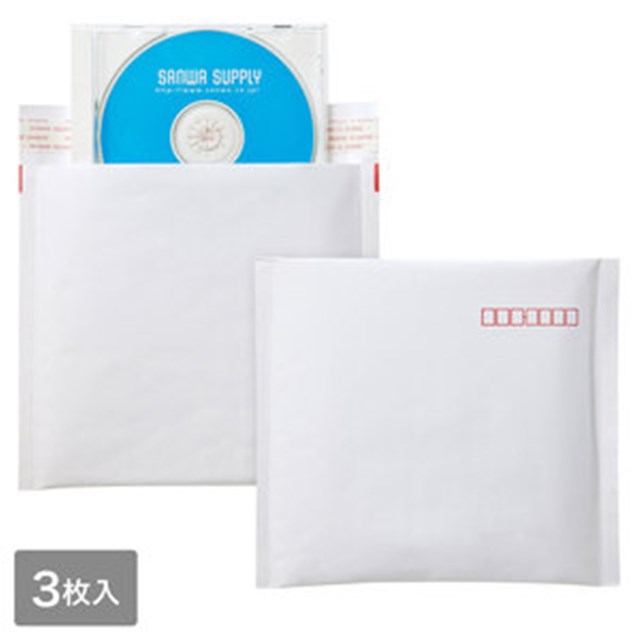 サンワサプライ FCD-DM3N 郵送用クッション封筒 3枚セット FCDDM3N CD郵送用クッション封筒 Blu-ray SU..
