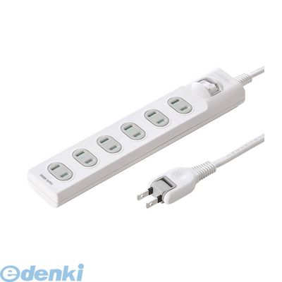サンワサプライ TAP-TSH65SWN 火災予防安全タップ 2P・6個口 ホワイト 5m TAPTSH65SWN 電源タップ コン..