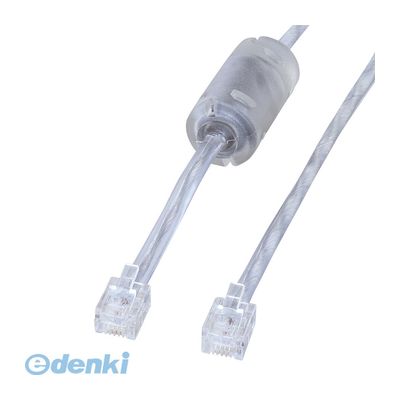 (LINEクーポン有)サンワサプライ TEL-FST-05N2 コア付シールドツイストモジュラーケーブル シルバー 0．5m TELFST05N2 SUPPLY SANWA