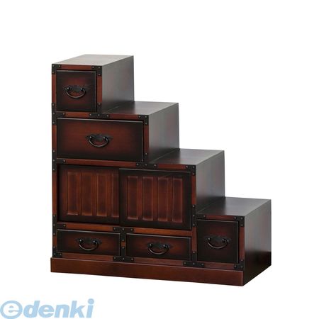 Mini Chest - クロシオ 64736 直送 代引不可・他メーカー同梱不可 民芸調 階段箪笥 右下がり