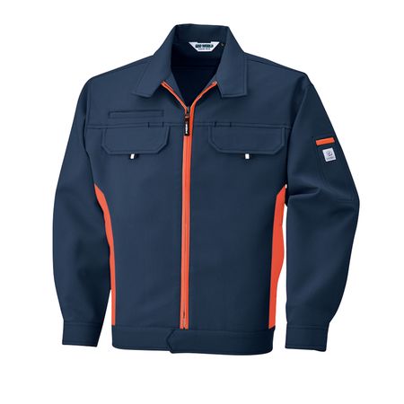 (LINEクーポン有)4930269146965 ECO WORLD 2629 ナガソデジヤケツト 色：ネイビーXケイコウオレンジ サ..