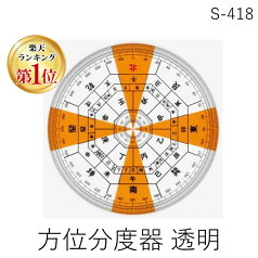 【楽天ランキング1位獲得】【あす楽対応】井上製作所 S-418 方位分度器 透明 18cm全円分度器に東西南北、干支 による 方位 を付した 分度器 S418【即納・在庫】