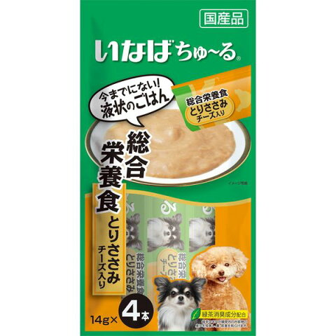 いなばペットフード 4901133720611 いなば ちゅ〜る 総合栄養食 とりささみ チーズ入り 14g×4本 D−107