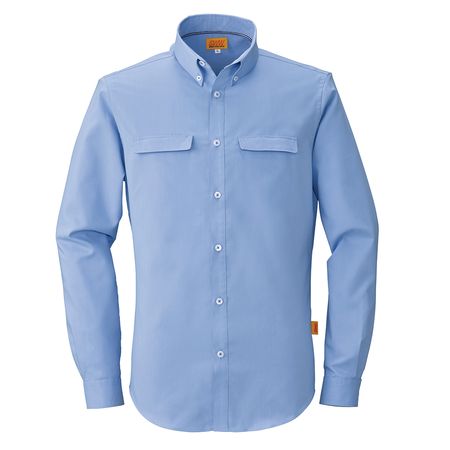 (LINEクーポン有)4930269237823 SMART WORK WEAR SW555 メンズ／レディース長袖シャツ 色：サックス サイズ：L