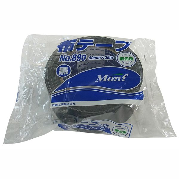 (LINEクーポン有)フルトー 2681375002 カラー布粘着テープ 黒 50mm×25m No．890