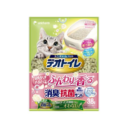 【商品説明】ペット 猫 キャット トイレ 衛生 消臭 抗菌 砂 猫砂■約1ヶ月交換不要※の「消臭サンド」はオシッコをサッと下層に通過させ、オシッコが固まらないので、取り除きがいらずお手入れカンタン。※愛猫1頭(体重8Kgまで)の場合■猫ちゃんが砂かきするたびに香りのカプセルがはじけて香りが発生、しっかり消臭、香り長続き。■猫ちゃんの手に挟まりにくい大きさで、飛び散りにくく、お掃除もラクラク。※デオトイレ取り替え専用消臭サンド(シリカゲル丸粒タイプ)比■粉立ちカットコーティング採用。■材質：ゼオライト、シリカゲル、香料マイクロカプセル■原産国または製造地：日本4520699685525類似商品はこちらユニ・チャーム 4520699685815 11,498円直送・代引不可ユニ・チャーム デオトイレ ふん3,102円ユニ・チャーム 4520699617458 デ1,442円直送・代引不可別商品の同時注文不可7,810円ユニ・チャーム 4520699613375 11,498円ユニ・チャーム 69488 デオトイレ飛び散ら1,577円直送・代引不可ユニ・チャーム デオトイレ ふん3,102円ユニ・チャーム 4520699646700 1842円ユニ・チャーム 4520699631980 デ1,904円ユニ・チャーム 4520699623473 11,056円ユニ・チャーム 4520699680759 11,498円ユニ・チャーム 4520699678183 デ1,904円