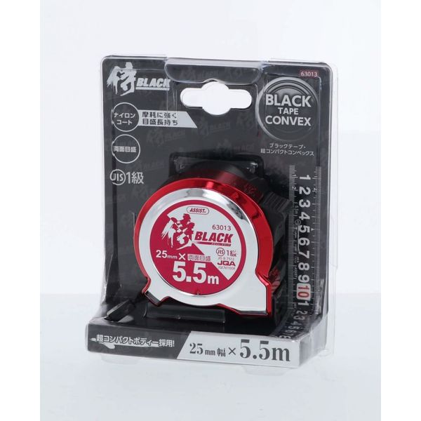 高儀 4907052099524 侍BLACK 超コンパクトコンベJIS25−5.5M 赤 63013