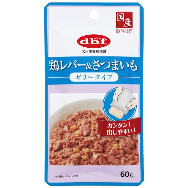 【商品説明】●粗挽きにした鶏レバーにさつまいもを加えこんにゃく粉と寒天でゼリー状に仕上げました。●腸内環境に配慮して、食物繊維を配合しています。●原材料：鶏レバー、さつまいも、こんにゃく粉、寒天、食物繊維●保証成分：たんぱく質5.0％以上、...