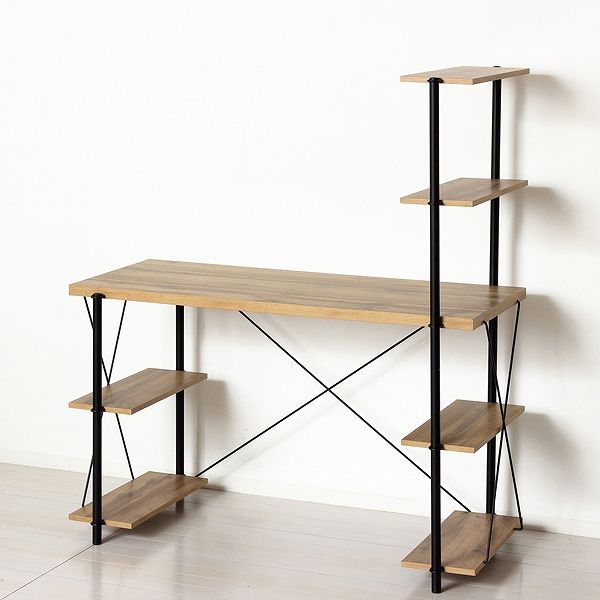 クロシオ 25507 直送 代引不可・他メーカー同梱不可 らくらく組立ラックデスク ナチュラル