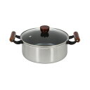 パール金属 HC-210 ファストクック 2層鋼ダイヤモンドコートIH対応ガラス蓋付両手鍋22cm HC210【キャンセル不可】